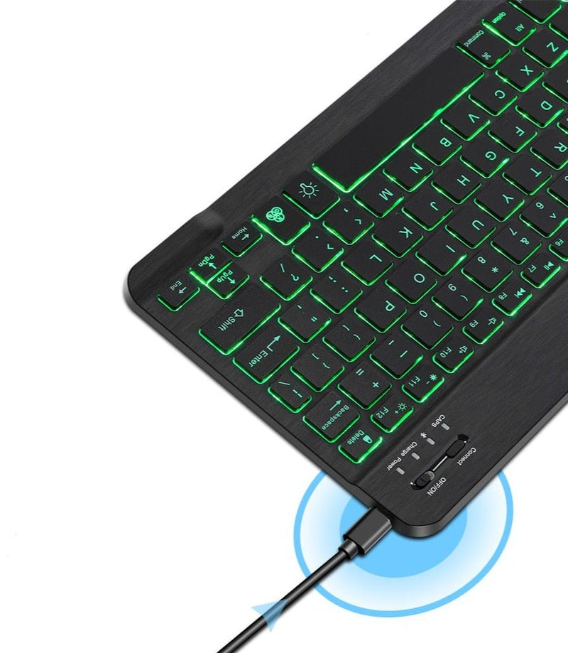 Teclado e mouse Bluetooth sem fio RGB