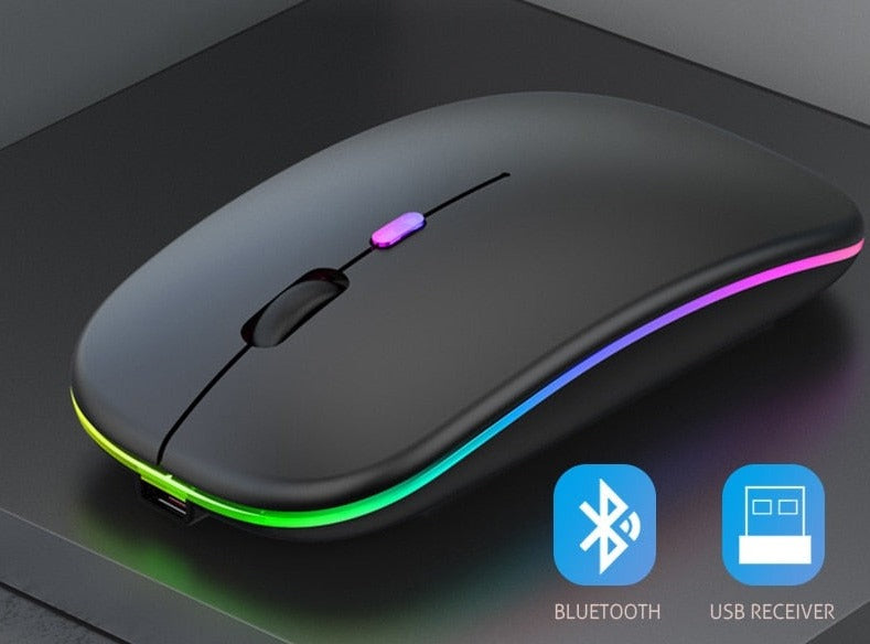 Mouse sem fio bluetooth portátil